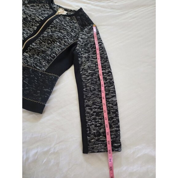 Nwt Chicos Pieced Jacquard Tweed Casual Jacket Womens size 0 - Picture 5 of 7